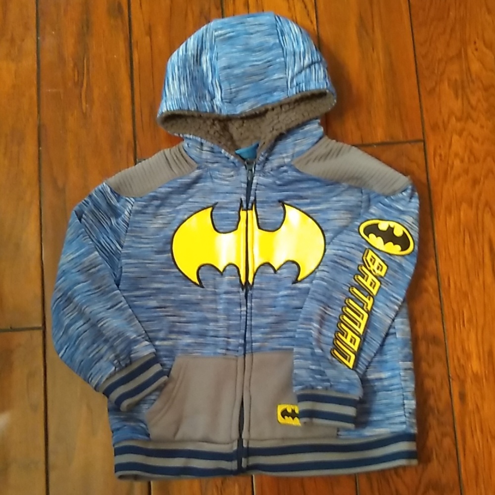 Boys Batman Fleece Lined Coat / Hoodie. Size 4T.